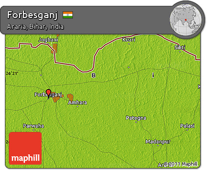 Physical Map of Forbesganj