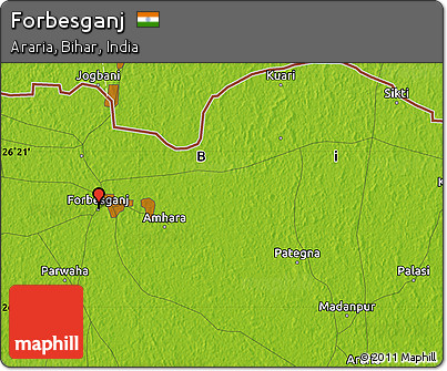 Physical Map of Forbesganj