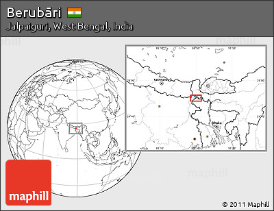 Blank Location Map of Berubāri