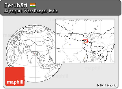 Blank Location Map of Berubāri