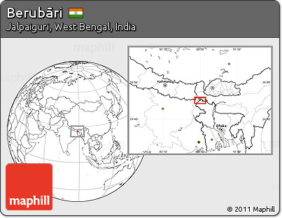 Blank Location Map of Berubāri