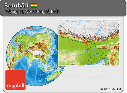 Physical Location Map of Berubāri