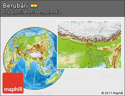 Physical Location Map of Berubāri