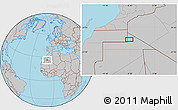 Gray Location Map of the area around 26° 21' 4" N, 8° 25' 30" W