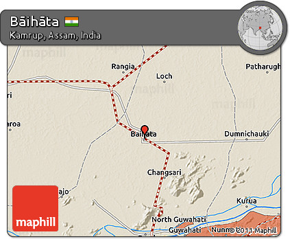 Shaded Relief 3D Map of Bāihāta