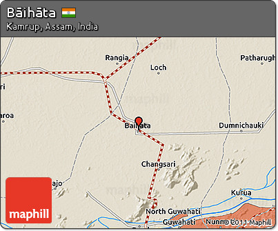 Shaded Relief 3D Map of Bāihāta