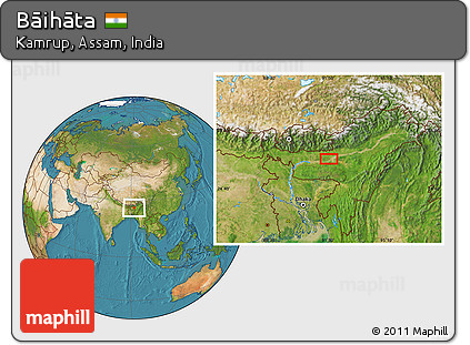 Satellite Location Map of Bāihāta