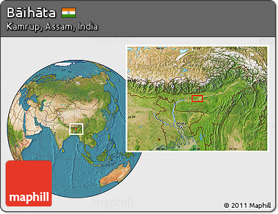 Satellite Location Map of Bāihāta