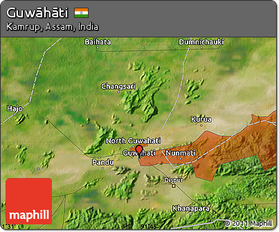 Satellite Map of Guwāhāti