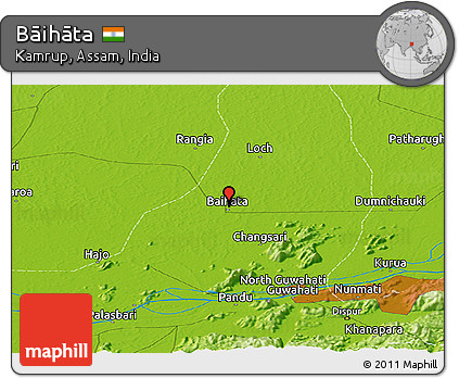 Physical Panoramic Map of Bāihāta