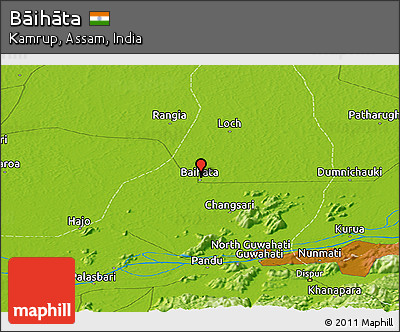 Physical Panoramic Map of Bāihāta