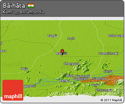 Physical Panoramic Map of Bāihāta