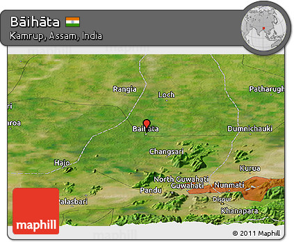 Satellite Panoramic Map of Bāihāta