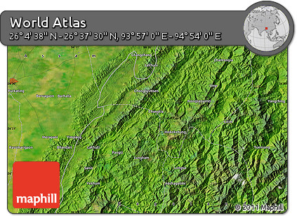 Satellite Map of the Area around 26° 21' 4" N, 94° 25' 30" E