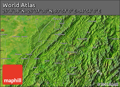 Satellite Map of the Area around 26° 21' 4" N, 94° 25' 30" E
