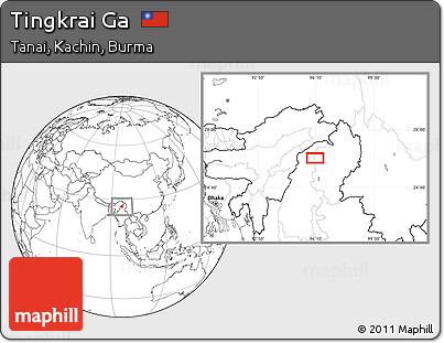 Blank Location Map of Tingkrai Ga