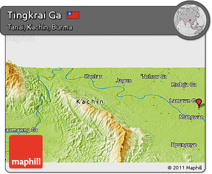 Physical Panoramic Map of Tingkrai Ga