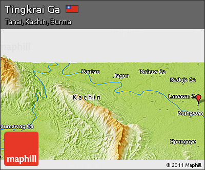 Physical Panoramic Map of Tingkrai Ga