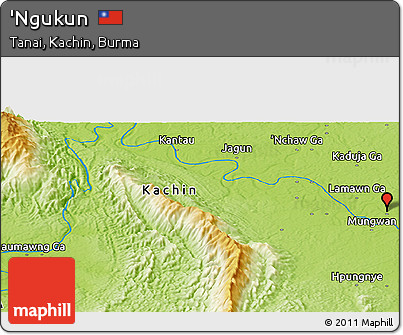 Physical Panoramic Map of 'Ngukun
