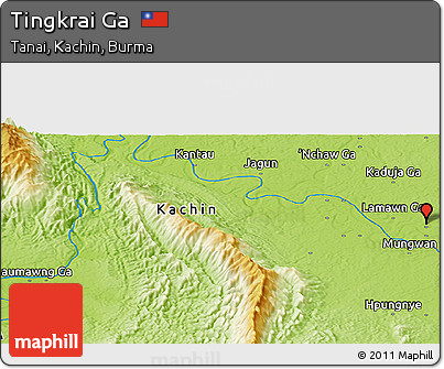 Physical Panoramic Map of Tingkrai Ga