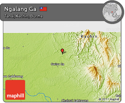 Physical 3D Map of Ngalang Ga