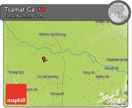 Physical 3D Map of Tsamat Ga