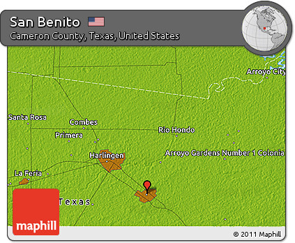 Physical 3D Map of San Benito