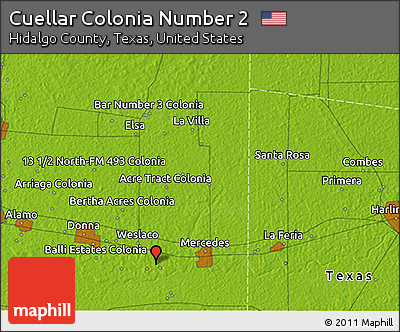 Physical 3D Map of Cuellar Colonia Number 2