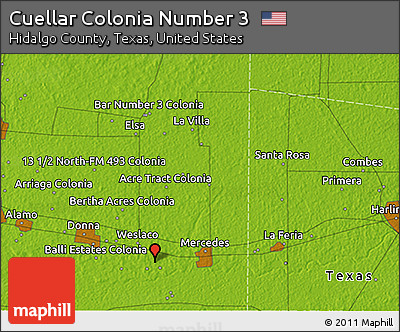 Physical 3D Map of Cuellar Colonia Number 3