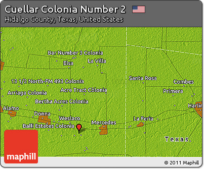 Physical 3D Map of Cuellar Colonia Number 2