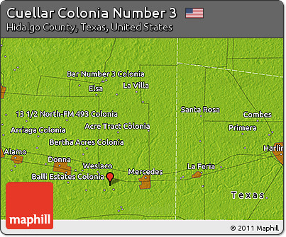 Physical 3D Map of Cuellar Colonia Number 3