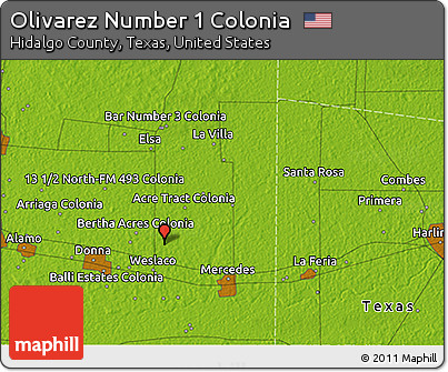 Physical 3D Map of Olivarez Number 1 Colonia