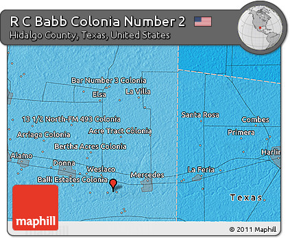 Political 3D Map of R C Babb Colonia Number 2