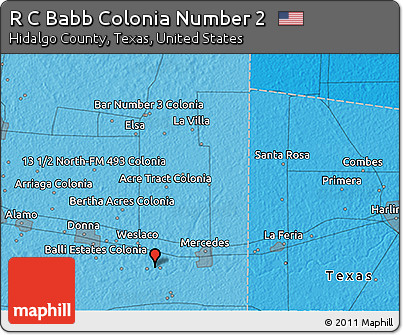 Political 3D Map of R C Babb Colonia Number 2