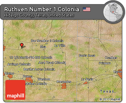 Satellite 3D Map of Ruthven Number 1 Colonia
