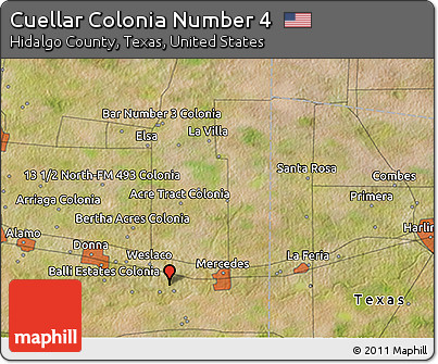 Satellite 3D Map of Cuellar Colonia Number 4