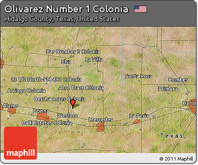 Satellite 3D Map of Olivarez Number 1 Colonia