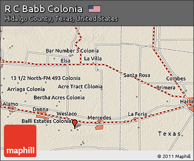 Shaded Relief 3D Map of R C Babb Colonia