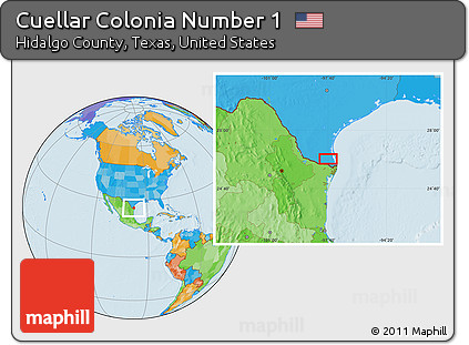 Political Location Map of Cuellar Colonia Number 1
