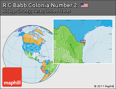 Political Location Map of R C Babb Colonia Number 2