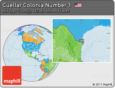 Political Location Map of Cuellar Colonia Number 1