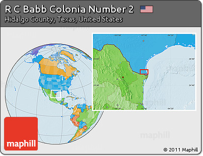 Political Location Map of R C Babb Colonia Number 2