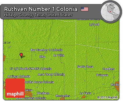 Physical Map of Ruthven Number 1 Colonia