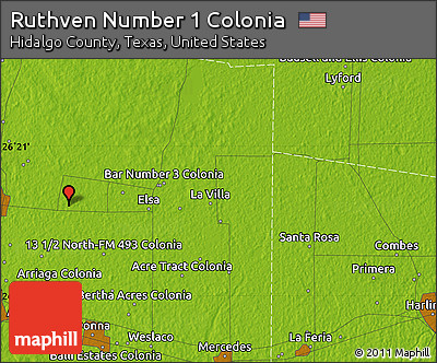 Physical Map of Ruthven Number 1 Colonia