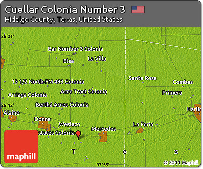 Physical Map of Cuellar Colonia Number 3