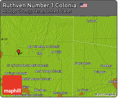 Physical Map of Ruthven Number 1 Colonia