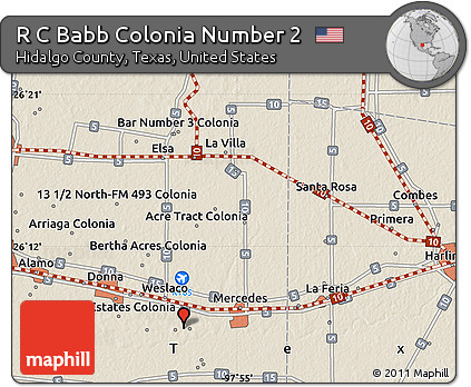 Shaded Relief Map of R C Babb Colonia Number 2