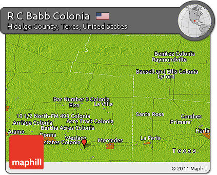 Physical Panoramic Map of R C Babb Colonia
