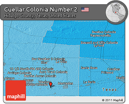 Political Panoramic Map of Cuellar Colonia Number 2