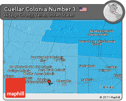Political Panoramic Map of Cuellar Colonia Number 3